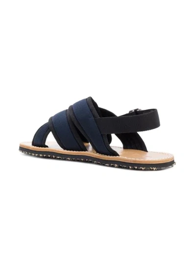 Shop Marni Crossover Fussbett Sandals In Black