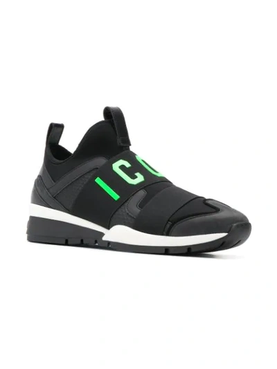 Shop Dsquared2 Icon Logo Sneakers In Black