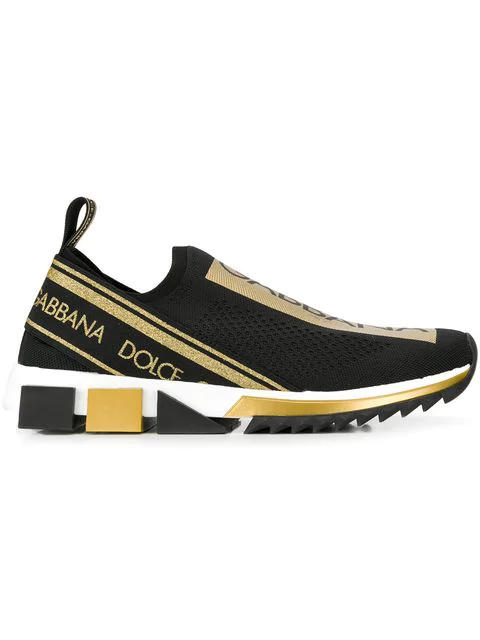 dolce and gabbana black and gold shoes