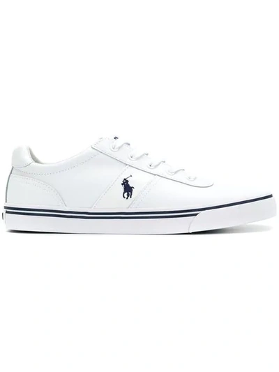 Shop Polo Ralph Lauren Logo Sneakers In White