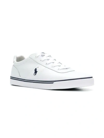 Shop Polo Ralph Lauren Logo Sneakers In White