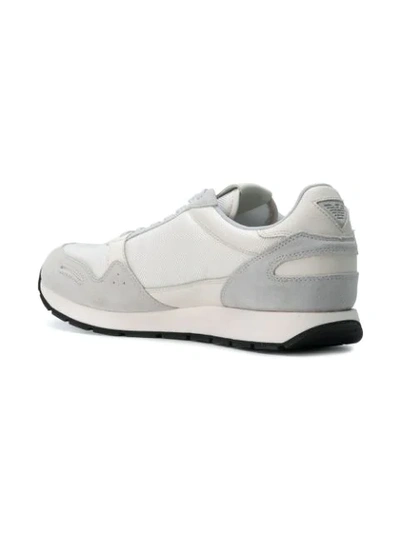Shop Emporio Armani Mesh Panel Sneakers - White