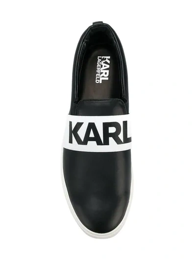 Shop Karl Lagerfeld Logo Slip In Black