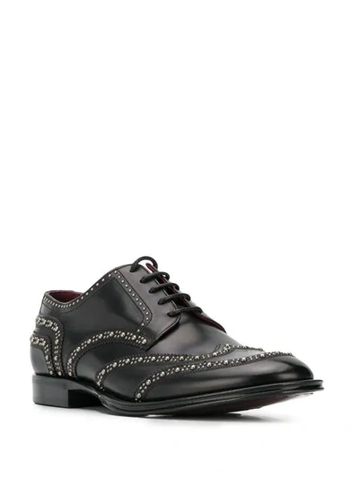 Shop Dolce & Gabbana Studded Derby Shoes In Black