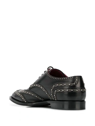 Shop Dolce & Gabbana Studded Derby Shoes In Black