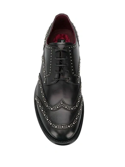 Shop Dolce & Gabbana Studded Derby Shoes In Black