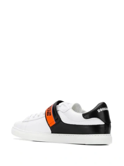 Shop Dsquared2 Branded Strap Lo-top Sneakers In White