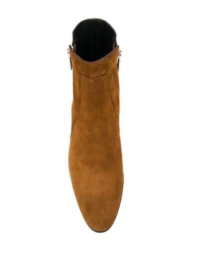 Shop Balmain Mike Ankle Boots In Brown