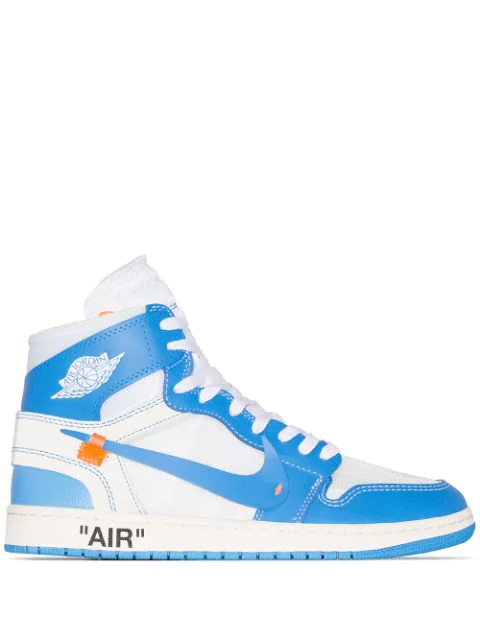 Nike X Off White Air Jordan 1 Retro High Top Sneakers Blue White Modesens