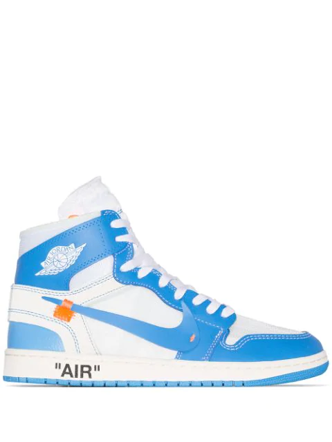 nike air high tops blue and white