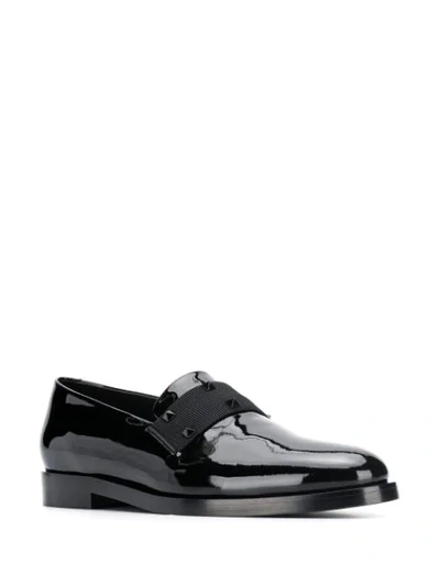 Shop Valentino Slip-on Classic Loafers In Black