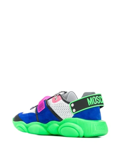 Shop Moschino Fluo Teddy Sneakers In Green