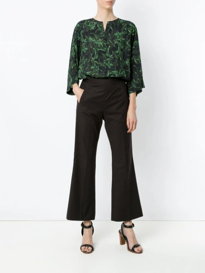 Shop Andrea Marques Flared Trousers In Café