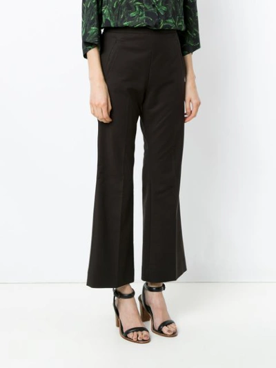Shop Andrea Marques Flared Trousers In Café