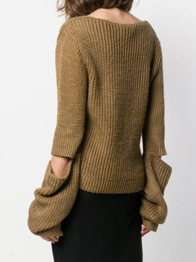 Shop Ann Demeulemeester Knitted Top In Brown