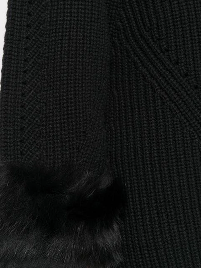 Shop Fendi Fur Cuff Jumper In F0gme Black