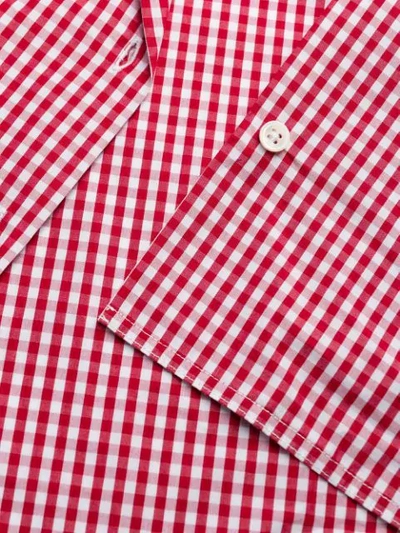 Shop Jourden Flared Sleeve Gingham Shirt In C556 Red Multi