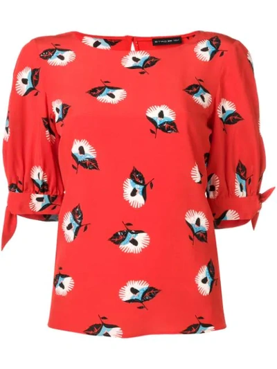 Shop Etro Printed Blouse In Red