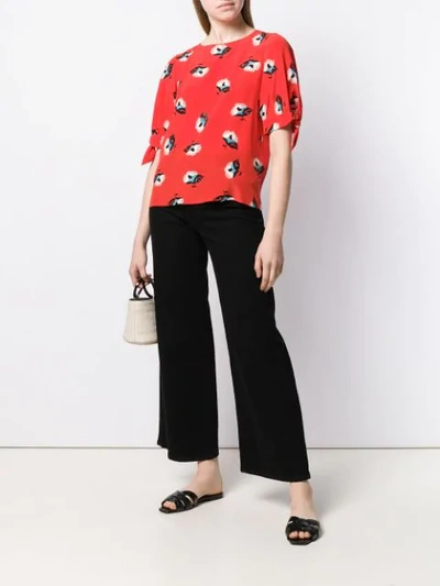 Shop Etro Printed Blouse In Red