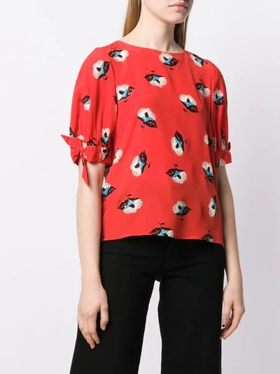 Shop Etro Printed Blouse In Red