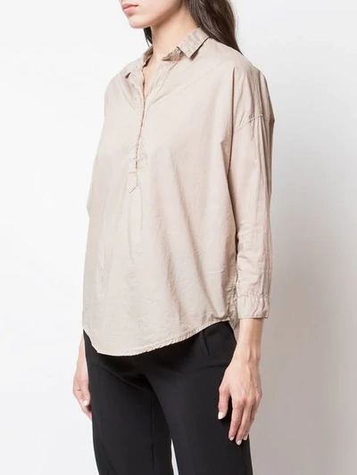 Shop A Shirt Thing Classic Tunic Blouse In Brown