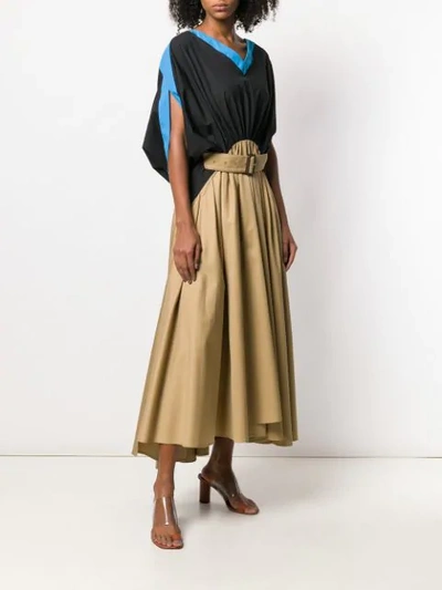 Shop Jw Anderson A-line Belted Dress In Brown