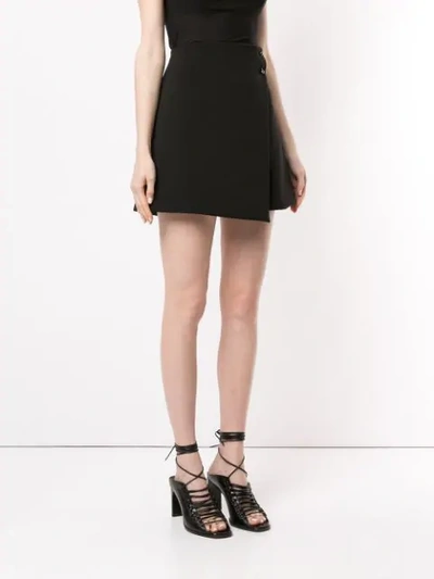 Shop Dion Lee Mini Wrap Skirt In Black