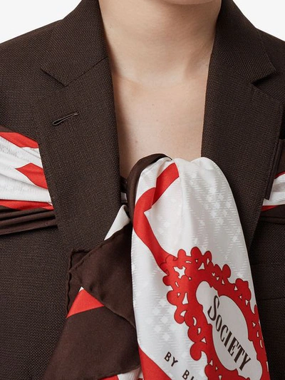 Burberry Silk Scarf Detail Wool Tailored Jacket In Coffee