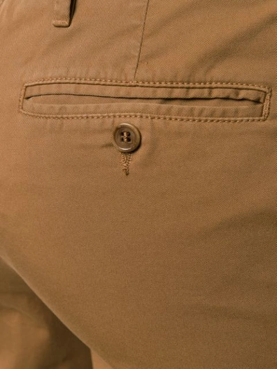 Shop Aspesi Slim Cropped Trousers In Brown