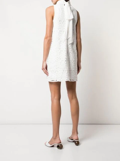 Shop Amsale Floral Lace Mini Dress In White