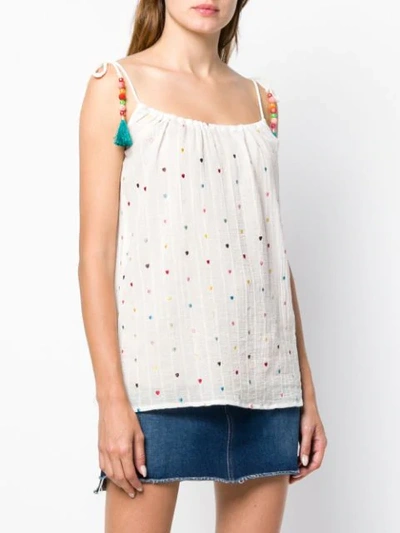 Shop Alicia Bell Heart Embroidered Vest Top - White