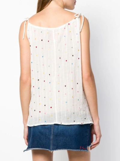 Shop Alicia Bell Heart Embroidered Vest Top - White