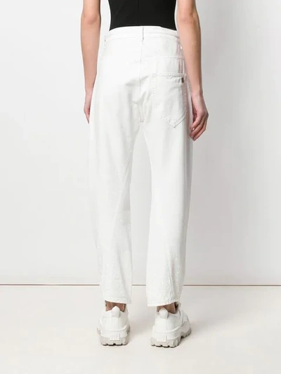 Shop Palm Angels Drawstring Waist Jeans In 0201 Off-white