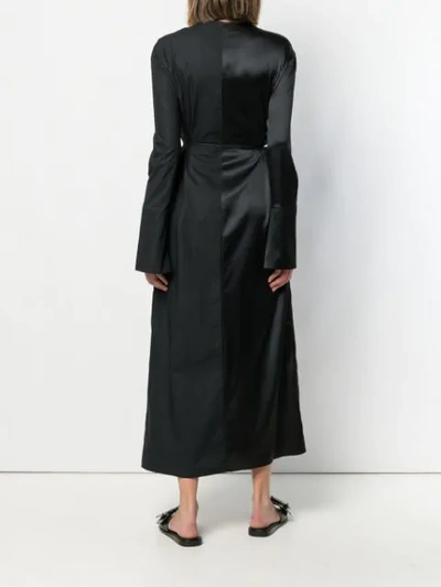 Shop Andrea Ya'aqov Long Wrap Dress In Black