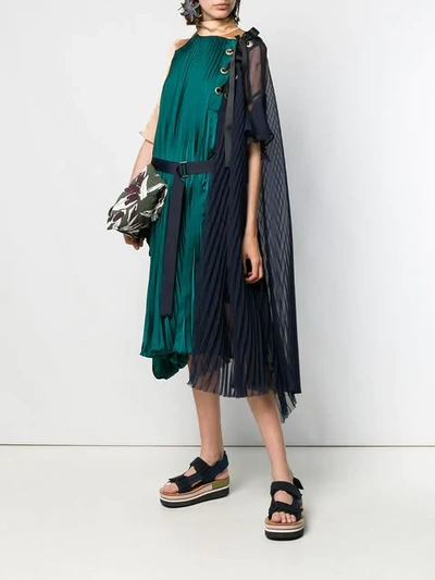 Shop Sacai Asymmetric Dress - Green