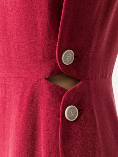 Shop Maison Kitsuné Asia Buttoned Dress - Red
