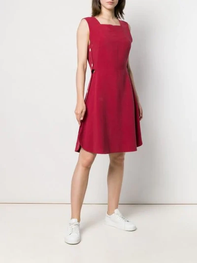 Shop Maison Kitsuné Asia Buttoned Dress - Red
