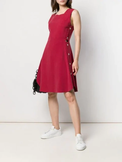 Shop Maison Kitsuné Asia Buttoned Dress - Red