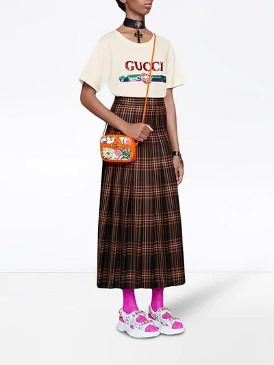 Shop Gucci Oversize T-shirt With Sequin  Logo In White