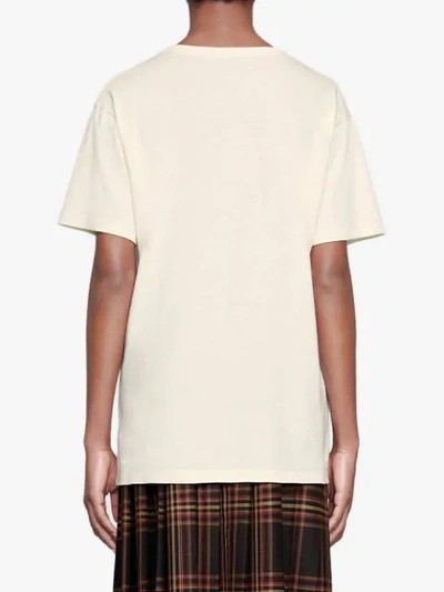 Shop Gucci Oversize T-shirt With Sequin  Logo In White