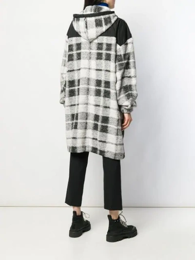 Shop Mcq By Alexander Mcqueen Plaid Hooded Coat In Black