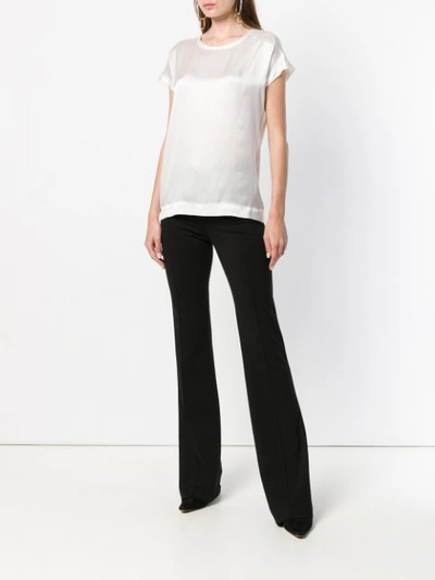 Shop Pinko Creased Flared Trousers In Black