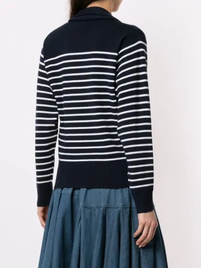 Shop Jw Anderson Knit Striped Sweater In Blue