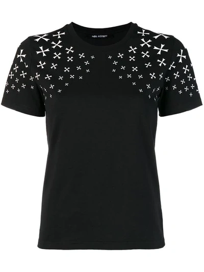 Shop Neil Barrett Military Star Print T-shirt In Black