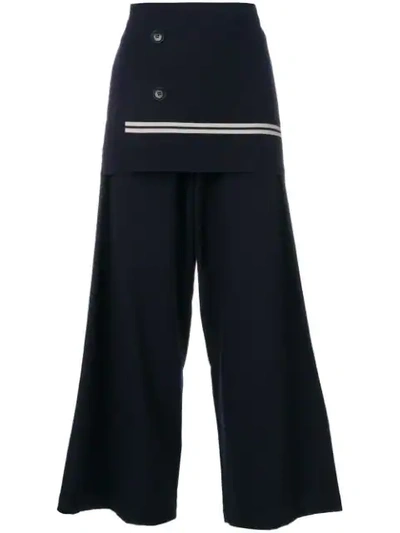 Shop Y's Wrap Front Palazzo Pants In 1