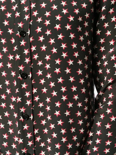 Shop Saint Laurent Star Printed Shirt In 1376 -noir Rouge Craie