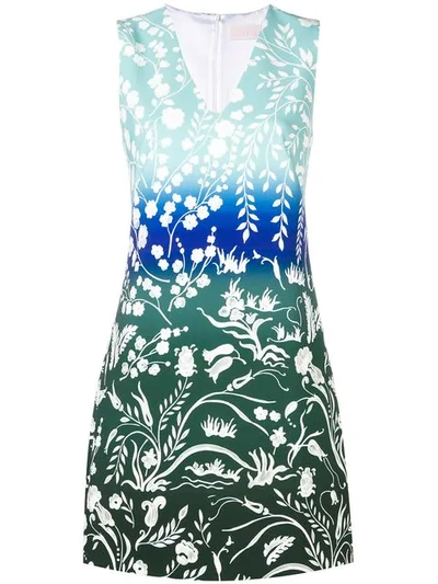 Shop Peter Pilotto Floral Print Dress In Blue