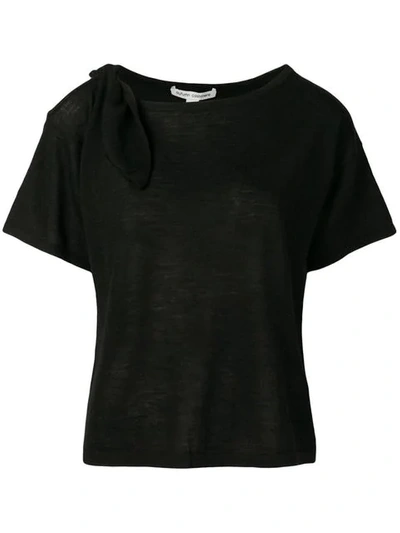 Shop Autumn Cashmere Cut-out Cashmere T-shirt In Black