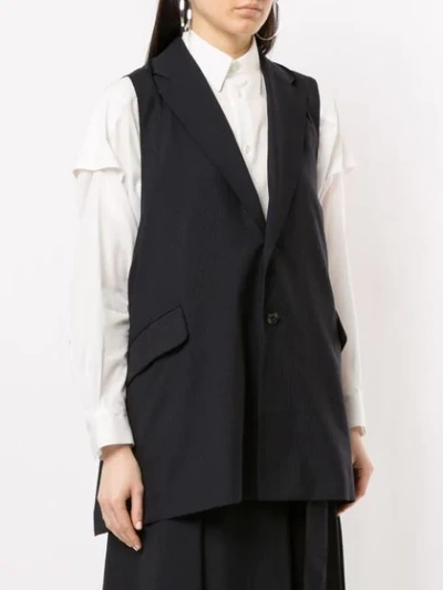 Shop Ujoh Oversized Waistcoat In Navy