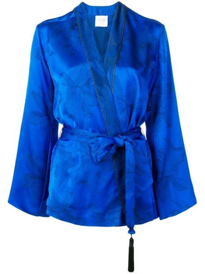 Shop Forte Forte Belted Jacket In Blue